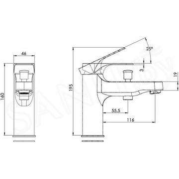 Смеситель на борт ванны Remer Class Line L04