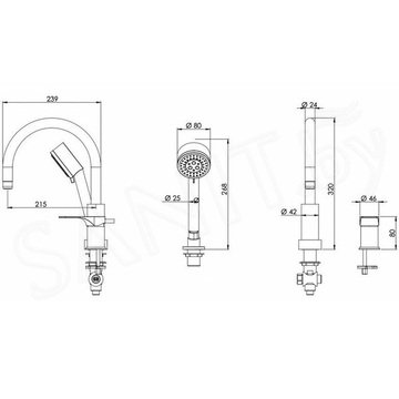 Смеситель на борт ванны Remer Class Line L07