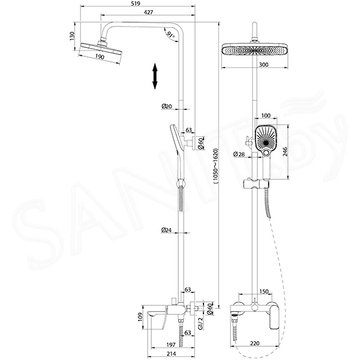 Душевая стойка Grossman Advans 500.K35.09.100