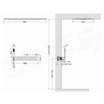 Душевая система Timo Petruma SX-5229/00SM встраиваемая с термостатом