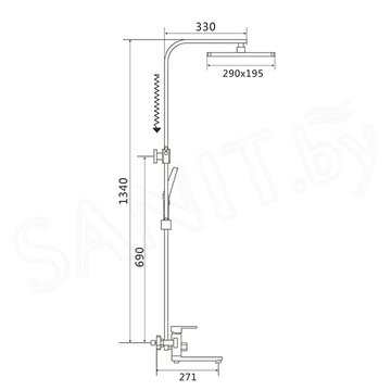 Душевая стойка Shevanik S7036T