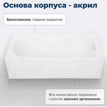 Акриловая ванна Aquanet Extra с каркасом
