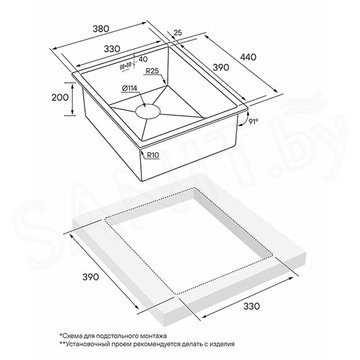 Кухонная мойка Paulmark AISI304 Vista PM904438-BS