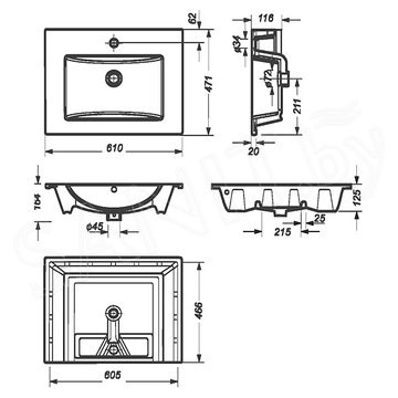 Умывальник Cersanit Quadro 60 / 0303.017