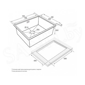 Кухонная мойка Paulmark Next-54 Uni PM215444-BG / Next-58 Uni PM215844-BG