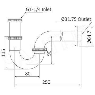 Сифон для умывальника Timo 961/00L