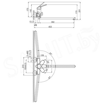 Смеситель для ванны Cersanit Flavis 64093