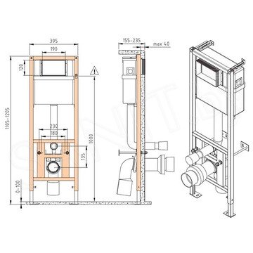 Инсталляция для унитаза Cersanit Link Pro S-IN-MZ-LINK_PRO с кнопкой Twins 63534