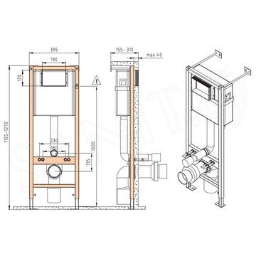 Инсталляция для унитаза Cersanit Vector S-IN-MZ-VECTOR с кнопкой Twins 63524