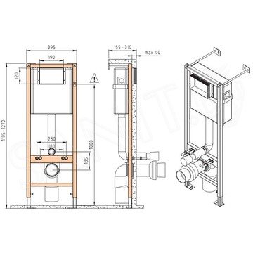 Инсталляция для унитаза Cersanit Vector S-IN-MZ-VECTOR с кнопкой Twins 63535