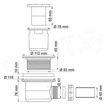 Сифон для душевого поддона Wasserkraft D454