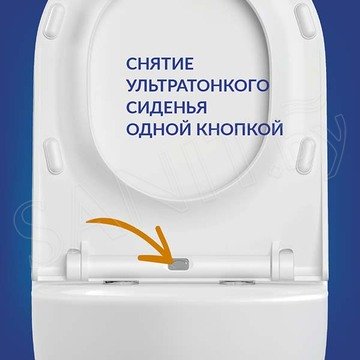 Комплект инсталляции Cersanit Vector с кнопкой Estetica черный матовый и унитазом City Smart CO DPL EO Slim / 68305