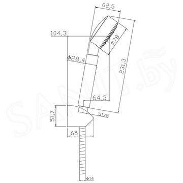 Смеситель для душа Cersanit Smart 64511