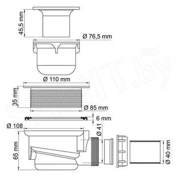 Сифон для душевого поддона Wasserkraft D455
