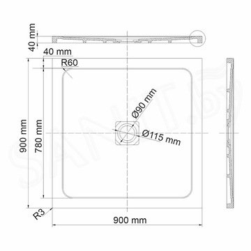 Душевой поддон Wasserkraft Dinkel 58T03