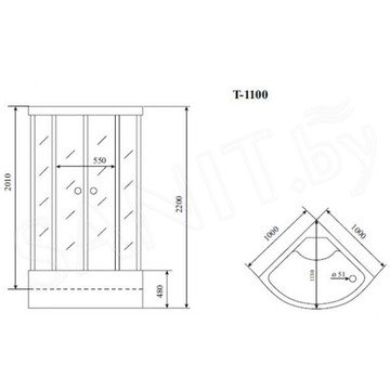 Душевая кабина Timo Standart T-6600 Silver Fabric