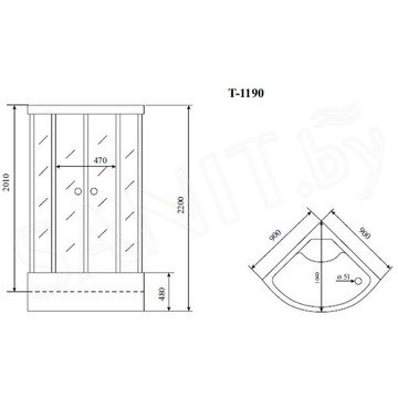 Душевая кабина Timo Standart T-6690 Silver