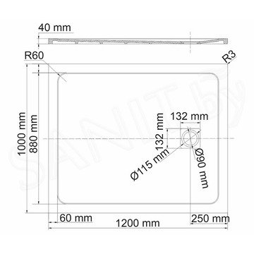 Душевой поддон Wasserkraft Neime 19T10