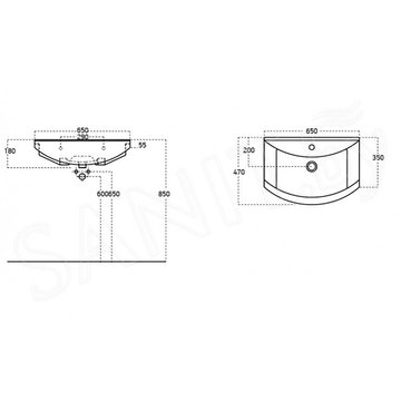 Умывальник Sanovit Zenon 6065-KL / 6085-KL / 6095-KL