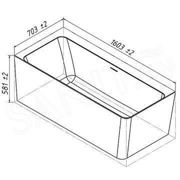 Ванна из искусственного камня Belux Турин ТУ-1600 белый матовый Solid Surface