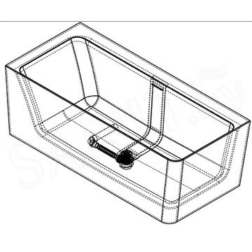 Ванна из искусственного камня Belux Турин ТУ-1600 черный матовый Solid Surface