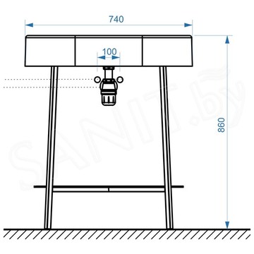 Умывальник Belux Эвора 750 белый матовый Solid Surface