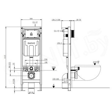 Инсталляция для унитаза Burke MOD5 500.00.1 узкая