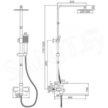 Душевая стойка Ledeme L72433-1