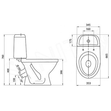 Напольный унитаз Santeri Прайм 1P2054S0000BF