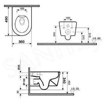 Подвесной унитаз Gid Tr2133TF с сиденьем Soft Close