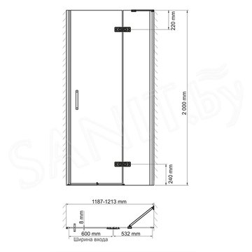 Душевая дверь Wasserkraft Aller 10H05BLACK