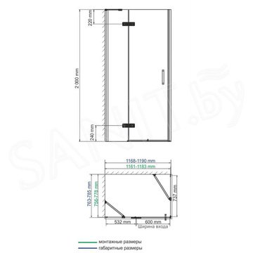 Душевой уголок Wasserkraft Aller 10H06BLACK MATT / 10H07BLACK MATT / 10H10BLACK MATT