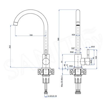 Смеситель для кухонной мойки GranFest Quarz GF-Z5410