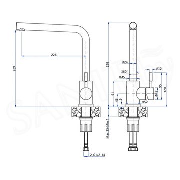 Смеситель для кухонной мойки GranFest Quarz GF-Z5411