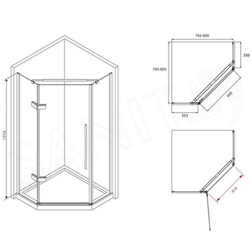 Душевой уголок Abber Ewiges Wasser AG05080B / AG05090B / AG05100B