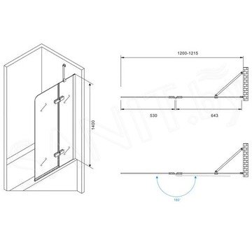 Душевая шторка на ванну Abber Ewiges Wasser AG51120