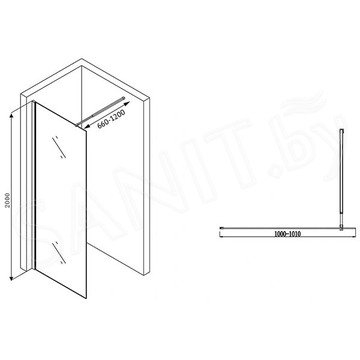 Душевое ограждение Abber Immer Offen AG61100B8 / AG61120B8