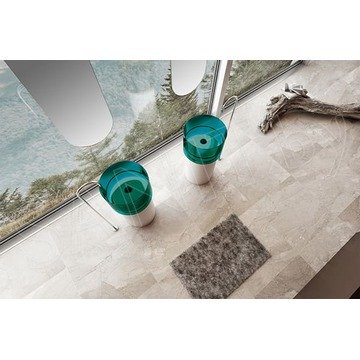 Умывальник Abber Kristall AT2701White-Aquamarin-H напольный