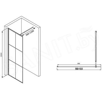 Душевое ограждение Abber Immer Offen AG62090B / AG62100B / AG62120B