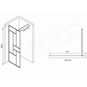 Душевое ограждение Abber Immer Offen AG63090B / AG63100B / AG63120B