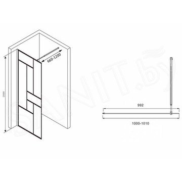 Душевое ограждение Abber Immer Offen AG63100B8 / AG63120B8