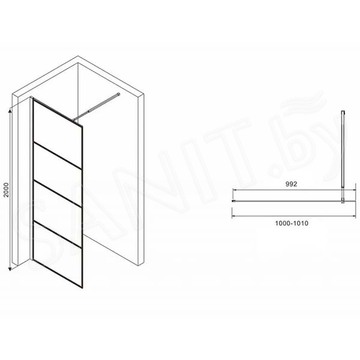 Душевое ограждение Abber Immer Offen AG65100B / AG65120B