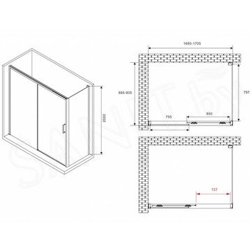 Душевой уголок Abber Komfort AG93170-S92 / AG93170-S102