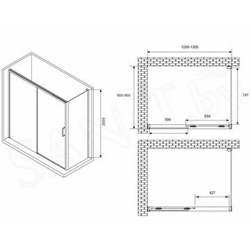 Душевой уголок Abber Komfort AG93130B-S92B / AG93130B-S102B