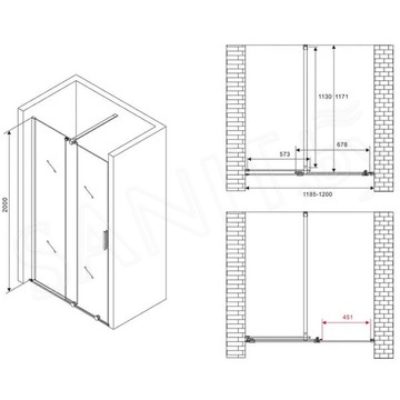 Душевая дверь Abber Komfort AG90120