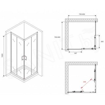 Душевой уголок Abber Schwarzer Diamant AG020805 / AG020905 / AG021005