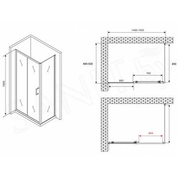 Душевой уголок Abber Schwarzer Diamant AG301505