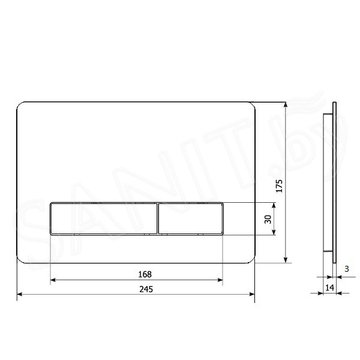 Кнопка для инсталляции KK POL Metal Slim 350/PSM/011-00-00