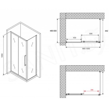 Душевой уголок Abber Schwarzer Diamant AG30100BH