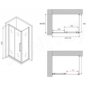 Душевой уголок Abber Schwarzer Diamant AG30110BH